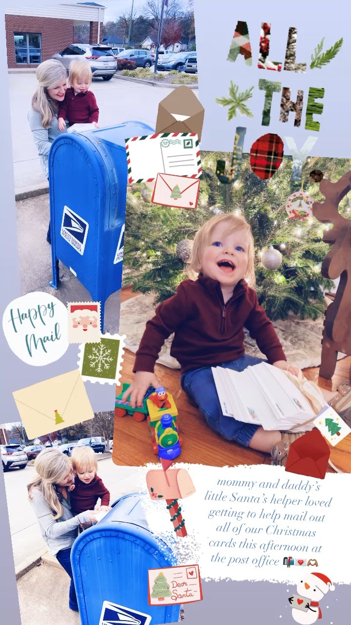 mommy and daddy’s little Santa’s helper loved getting to help mail out all of our Christmas cards this afternoon at the post office 📬💌🫶🏽

#LTKSeasonal #LTKHoliday #LTKbaby