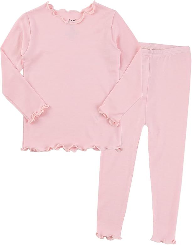 MiNi-K Baby Girls Boys Pajamas Kids Toddler Soft Comfy Modal Tencel Ruffled Shirring Solid Sleepw... | Amazon (US)