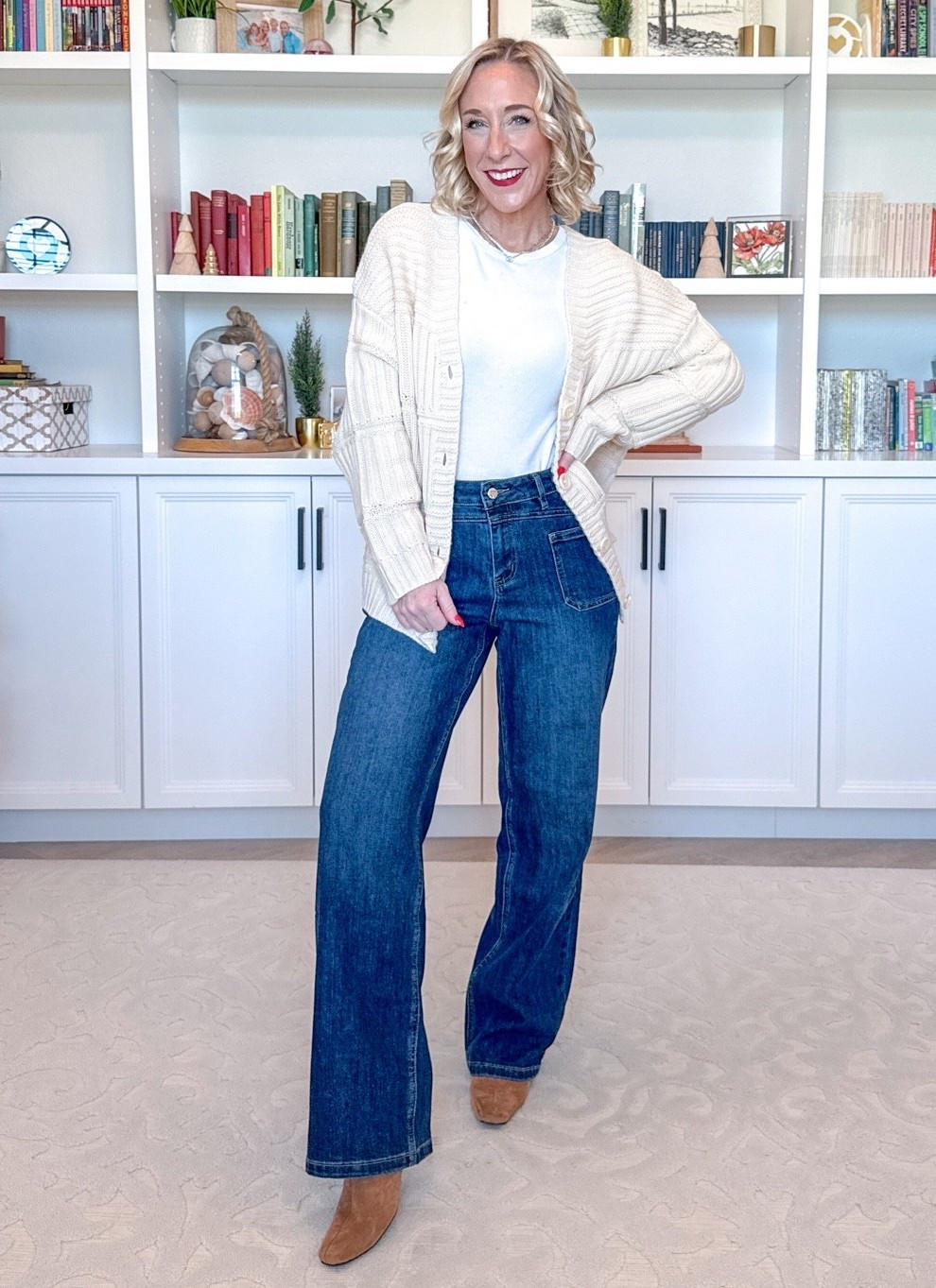 Amazon - sweaters to take you from winter to spring 

Adjustable Waist High Waisted Wide Leg Jeans - size small. 5 washes (mine is the Dark Blue). 

Embroidered Floral Crew Neck Sweater - size small. 2 colors. 
 * Ankle boots - tts.

 

#LTKFindsUnder50 #LTKSeasonal #LTKOver40