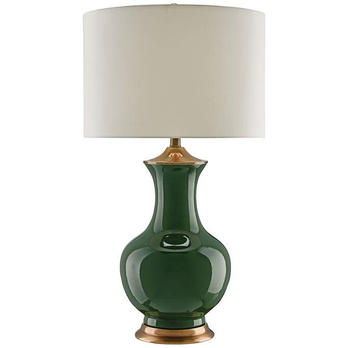 Currey and Company Lilou Green Ceramic Table Lamp | LampsPlus.com