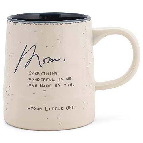 Mom Distressed Black and Cream 12 ounce Glossy Ceramic Stoneware Coffee Mug | Amazon (US)