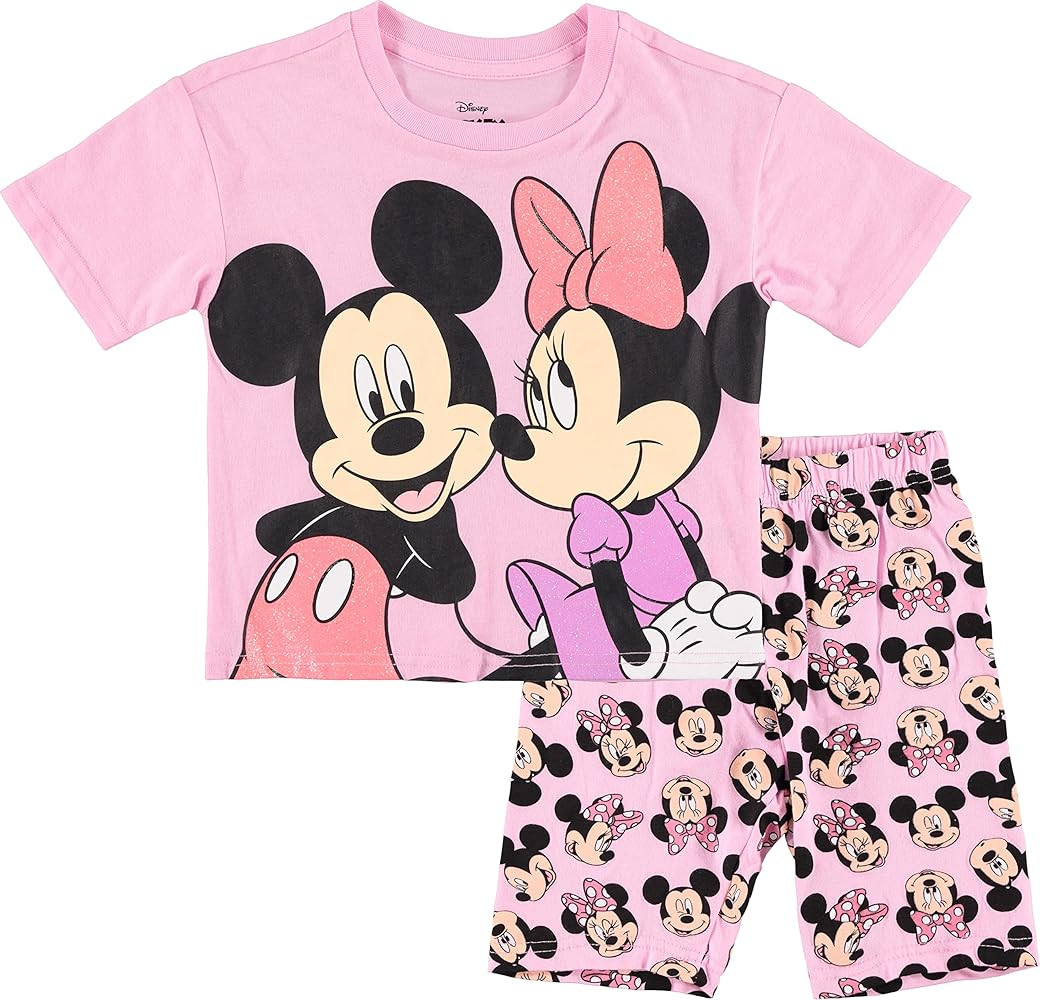 Disney Girls Mickey & Minnie Mouse Girls T-shirt & Bike Short 2-piece Bundle SetT-Shirt | Amazon (US)