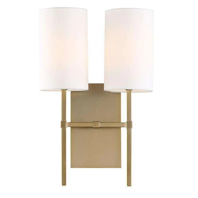 Veronica 2 Light Aged Brass Sconce | France and Son