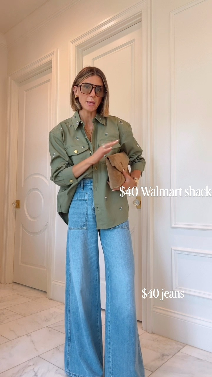 Under $100 cute fall denim fit with @Walmart and @Target I'm wearing size small in top and size 2 in jeans that fit tts