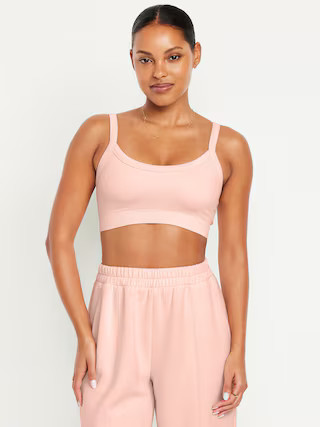 Light Support Fluid Seamless Ribbed Sports Bra | Old Navy (US)