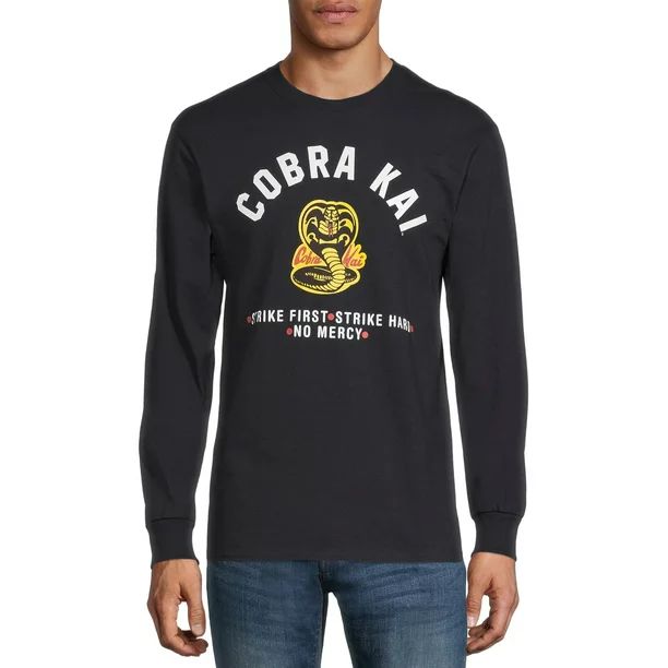 Cobra Kai Men's & Big Men's Long Sleeve Graphic Tee, Cobra Kai T-Shirts - Walmart.com | Walmart (US)