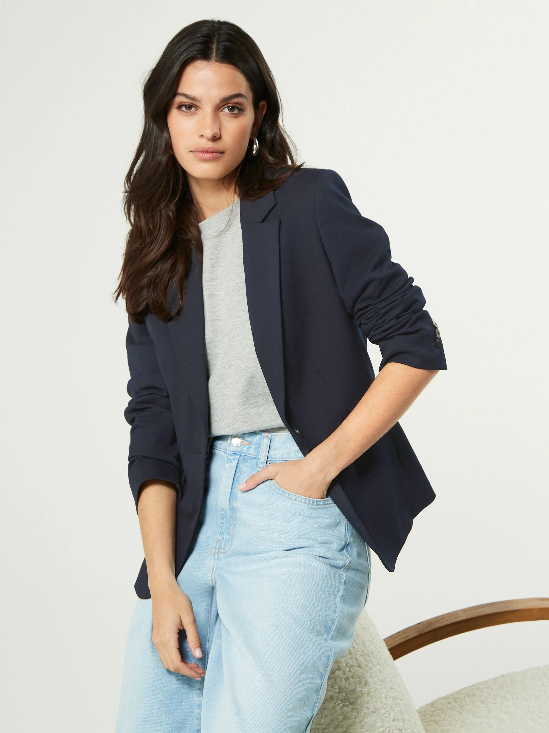 Buy Navy Tailored Single Breasted Blazer from Next Ireland | Next EU