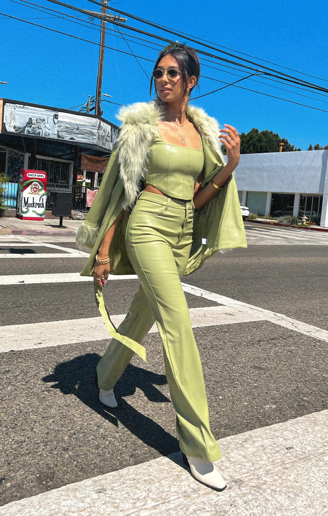 Tribeca Trouser ~ Sage Faux Leather | Show Me Your Mumu