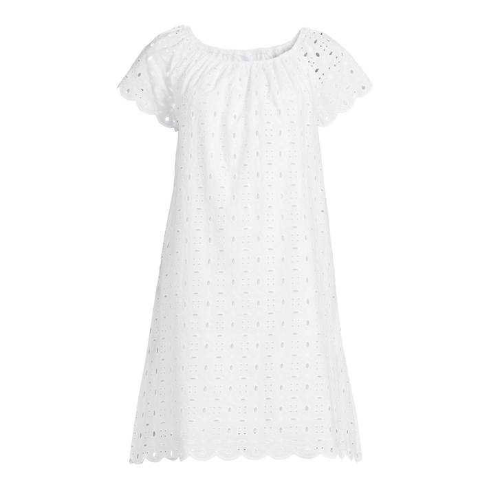 Time and Tru Women's Eyelet Dress with Short Sleeves, Sizes XS-XXXL | Walmart (US)