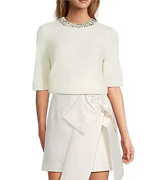Antonio Melani Antoinette Stretch Mikado Bow Mini A-Line Skirt | Dillard's | Dillard's