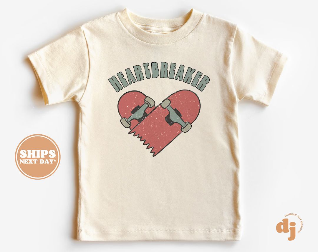 Kids Valentines Day Shirt  Heartbreaker Kids Retro Tshirt  - Etsy | Etsy (US)