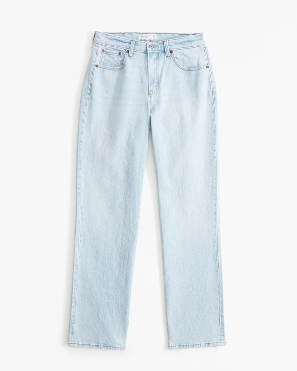 Women's Curve Love Mid Rise 90s Straight Jean | Women's Bottoms | Abercrombie.com | Abercrombie & Fitch (US)