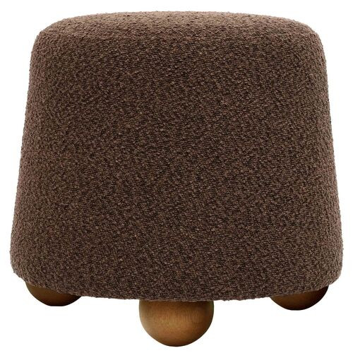 Willow Boucle Stool, Chocolate Brown | One Kings Lane