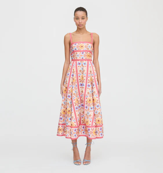 The Margot Dress - Pink Floral Block Stripe | Hill House Home US