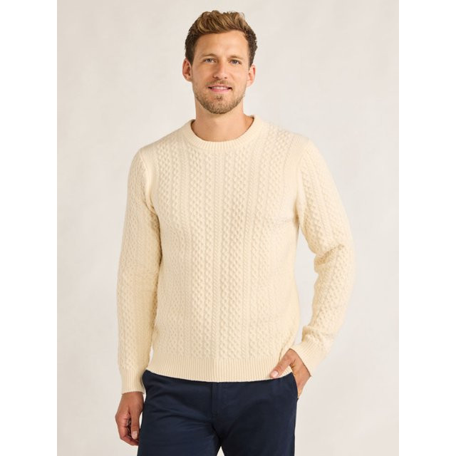 Free Assembly Men's Fisherman Sweater, Midweight, Sizes XS-3XL | Walmart (US)