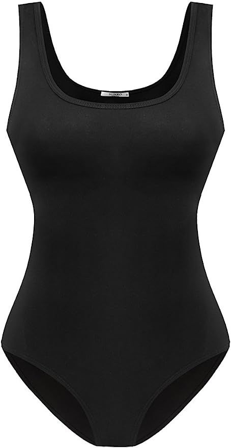 SUNRO Women's Sexy Scoop Neck Bodysuits Jumpsuits | Amazon (US)