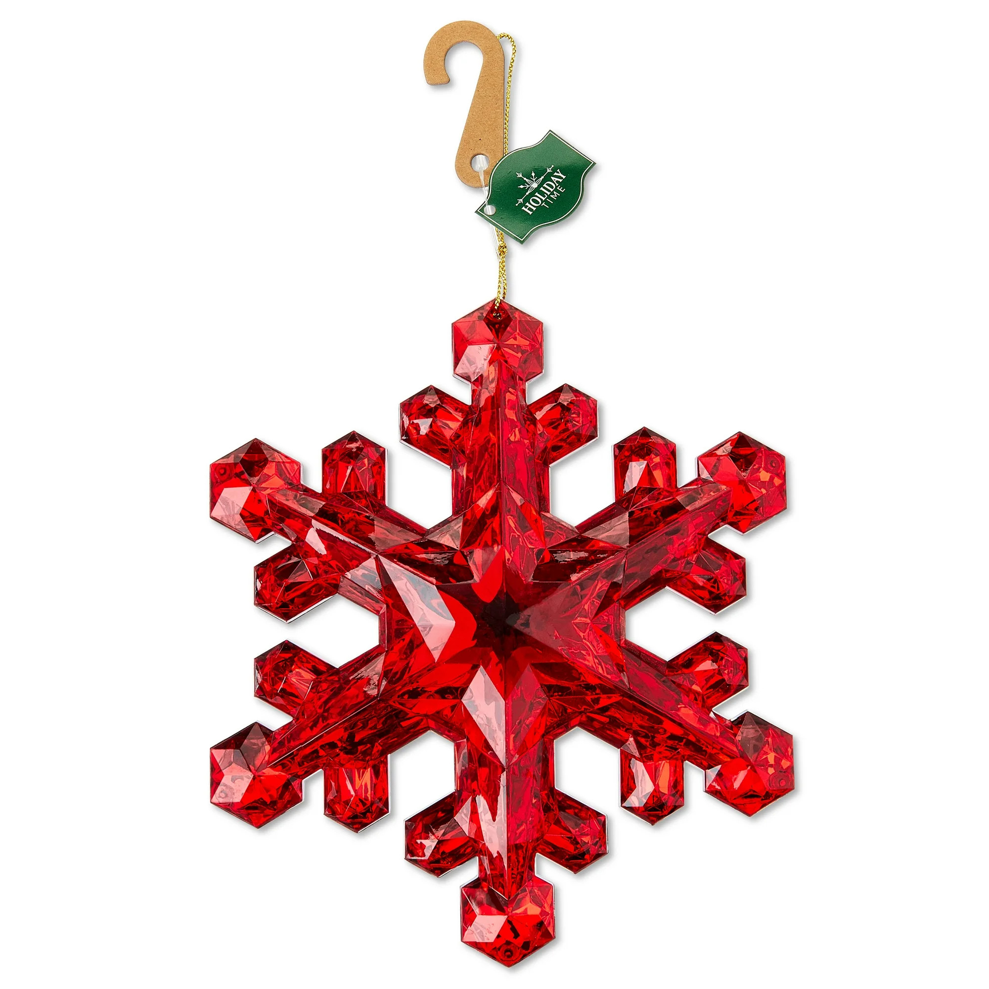 Red Snowflake Christmas Ornament, 6", by Holiday Time | Walmart (US)