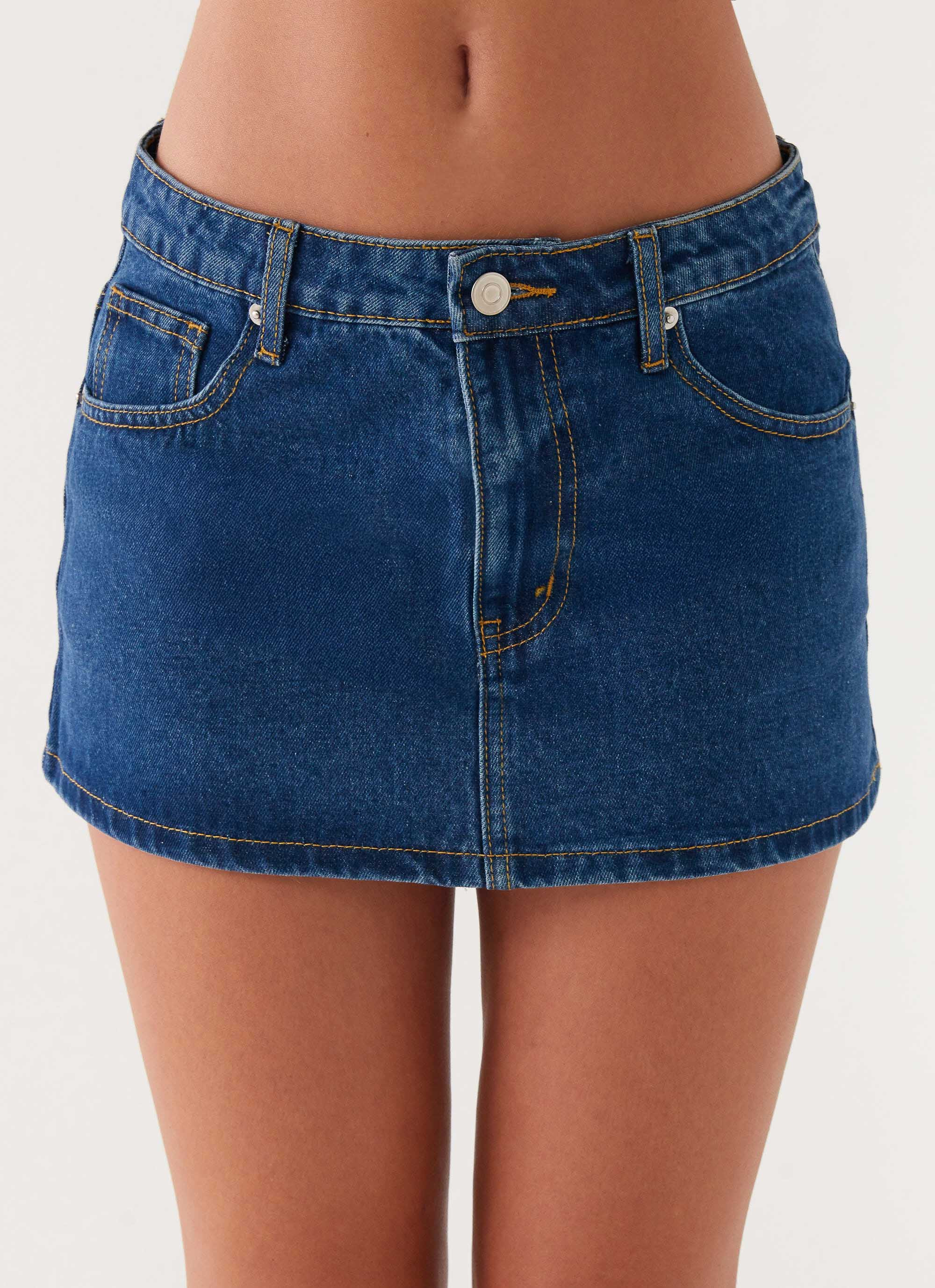Maysa Low Rise Mini Skirt - Dark Blue | Peppermayo (Global)