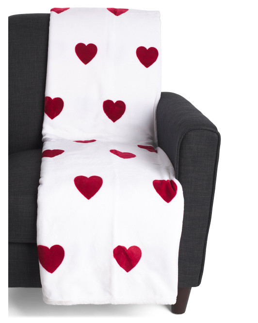 2pk Fleece Simple Hearts Throws | TJ Maxx