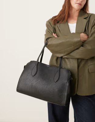 Mango large classic city bag in black | ASOS (Global)