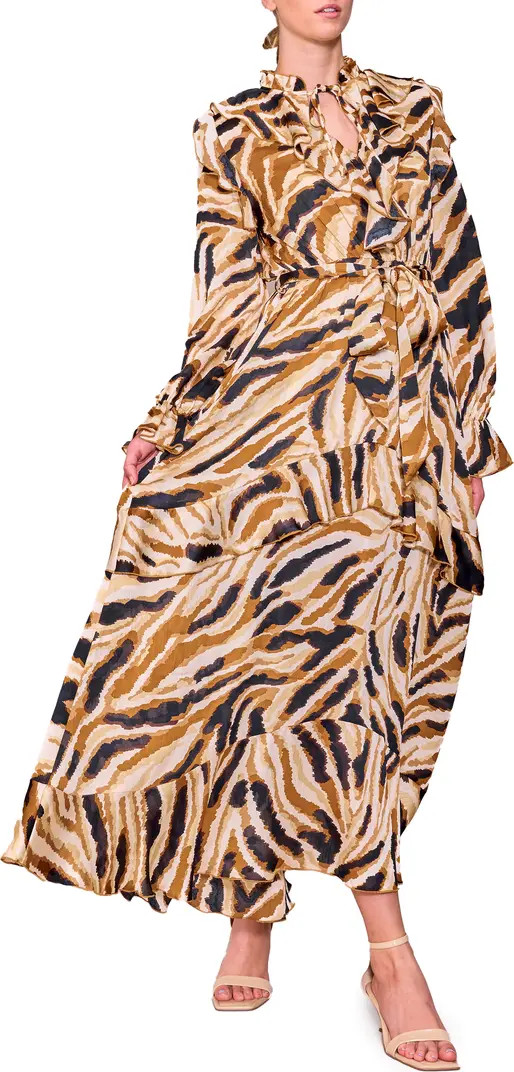 MELLODAY Long Sleeve Tiered Chiffon Maxi Dress | Nordstromrack | Nordstrom Rack