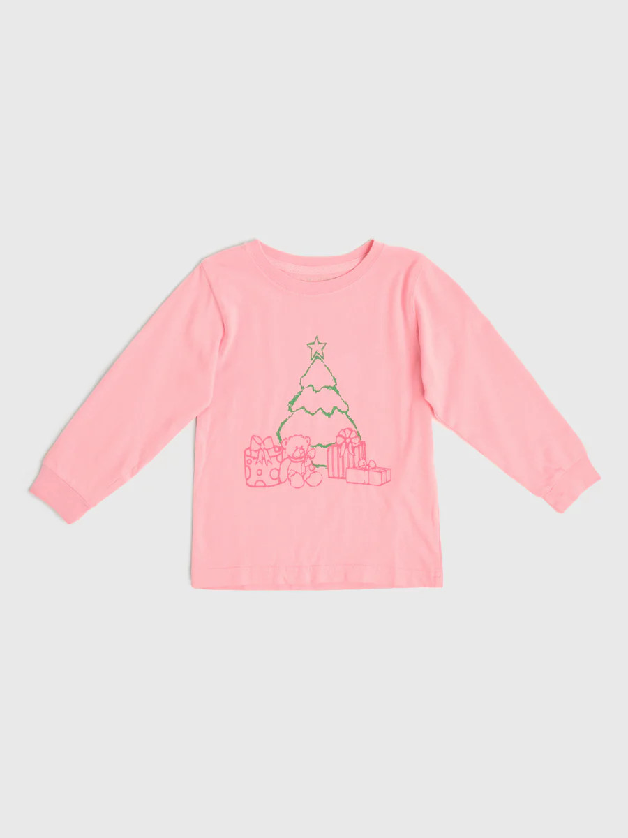 Mustard & Ketchup Kids Girls' Long Sleeve Christmas Tree T-Shirt | Saint Bernard
