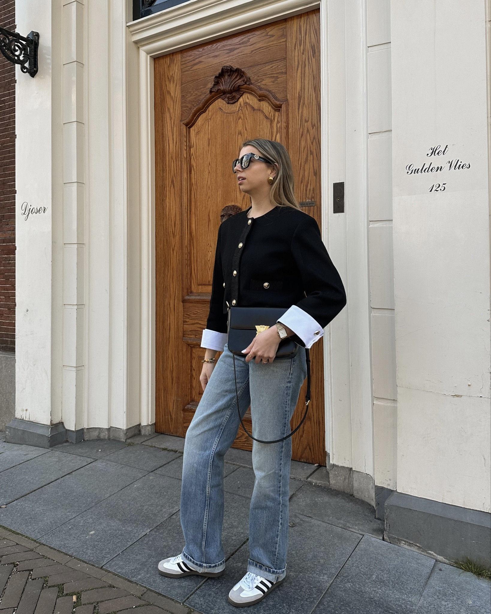 Black & denim 🖤
Instagram: @nathalievdlu

Cropped jacket, Sandro jacket, black jacket, spring outfit, Zara jeans, low waist jeans, Adidas Samba, capsule outfit, Gucci sunglasses, golden jewellery, black designer handbag, Kassandre Paris bag, casual chic outfit

#LTKSeasonal #LTKeurope #LTKstyletip