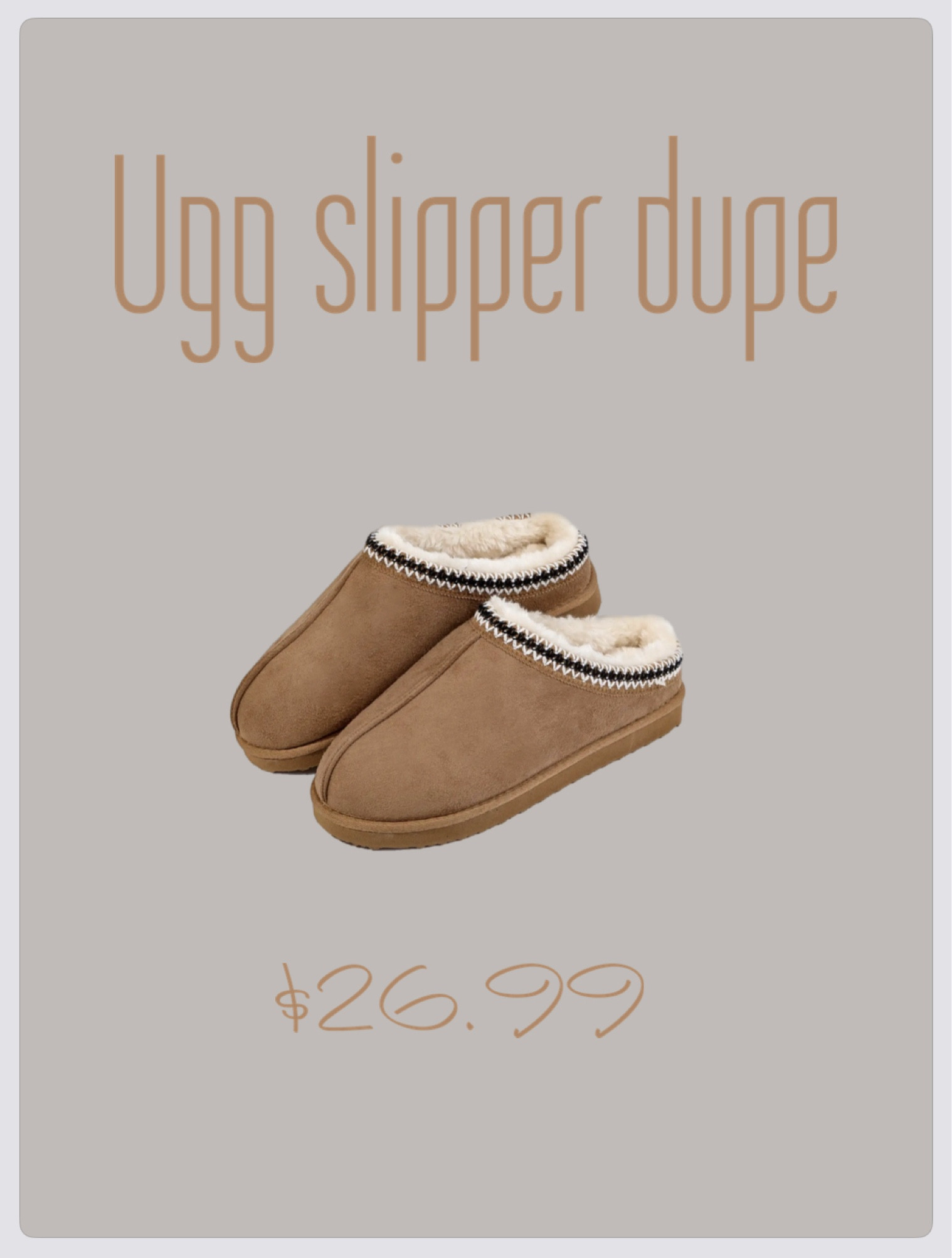 Popular Ugg Tasman slipper DUPE … under $30… Run don’t walk!! 🫶🏼 🤎 
•I ordered my true size 

#LTKsalealert #LTKfindsunder50 #LTKshoecrush
