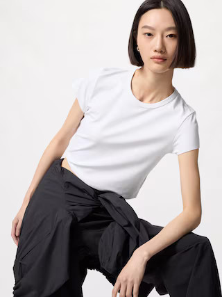 Women's AIRism Soft Cropped T-Shirt White Large UNIQLO US | UNIQLO (US)