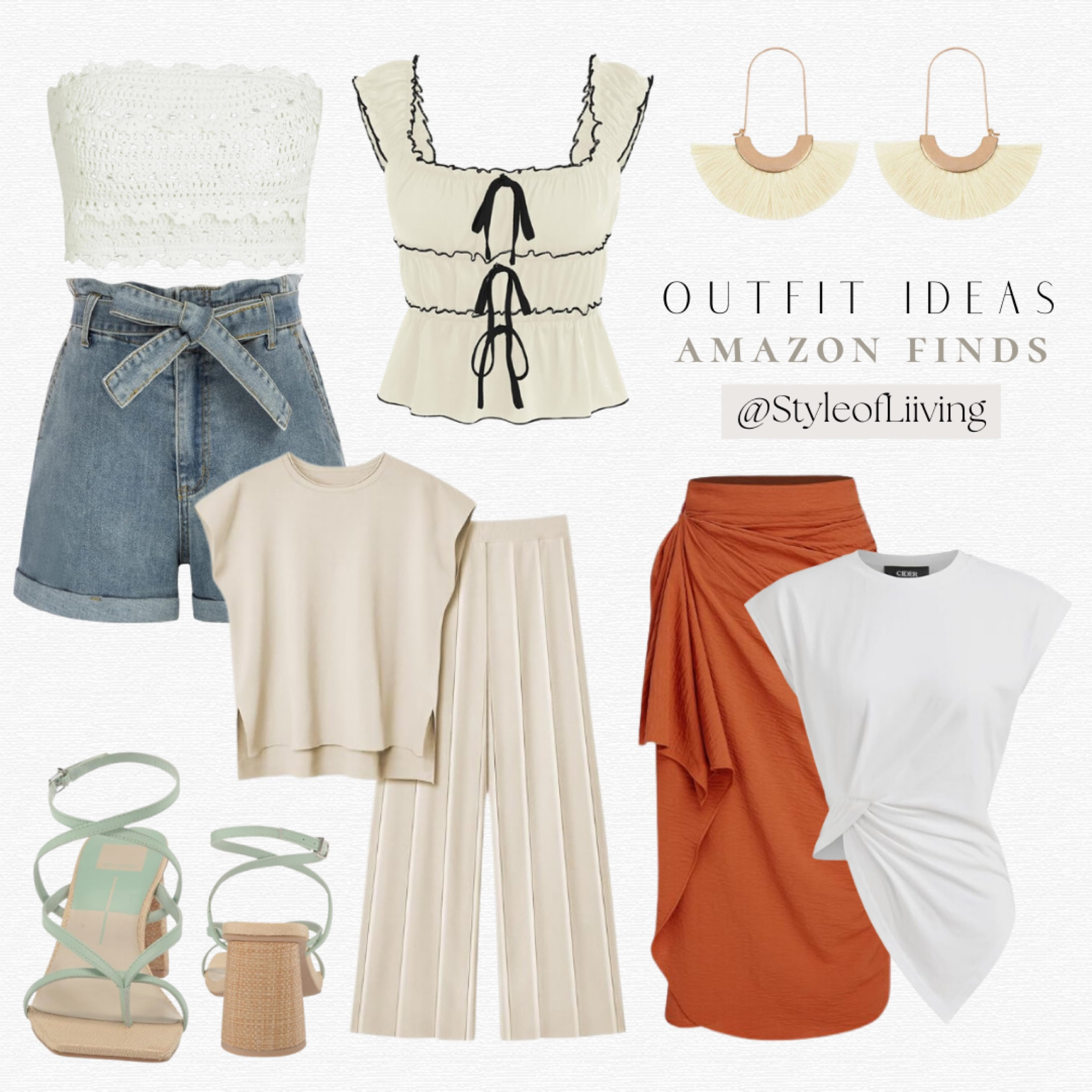 Amazon summer fashion styles for women! Denim shorts, linen pants and skirts, tank tops, strapless tops, linen tees blouses, strappy sandal heels, bohemian earrings. #amazonfashion #womensfashion

#LTKSeasonal #LTKStyleTip #LTKShoeCrush