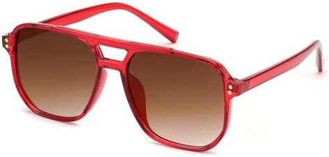 FEISEDY Retro Square Aviator Sunglasses Women Men 70s Vintage Trendy Plastic Frame Sun Glasses B2... | Amazon (US)