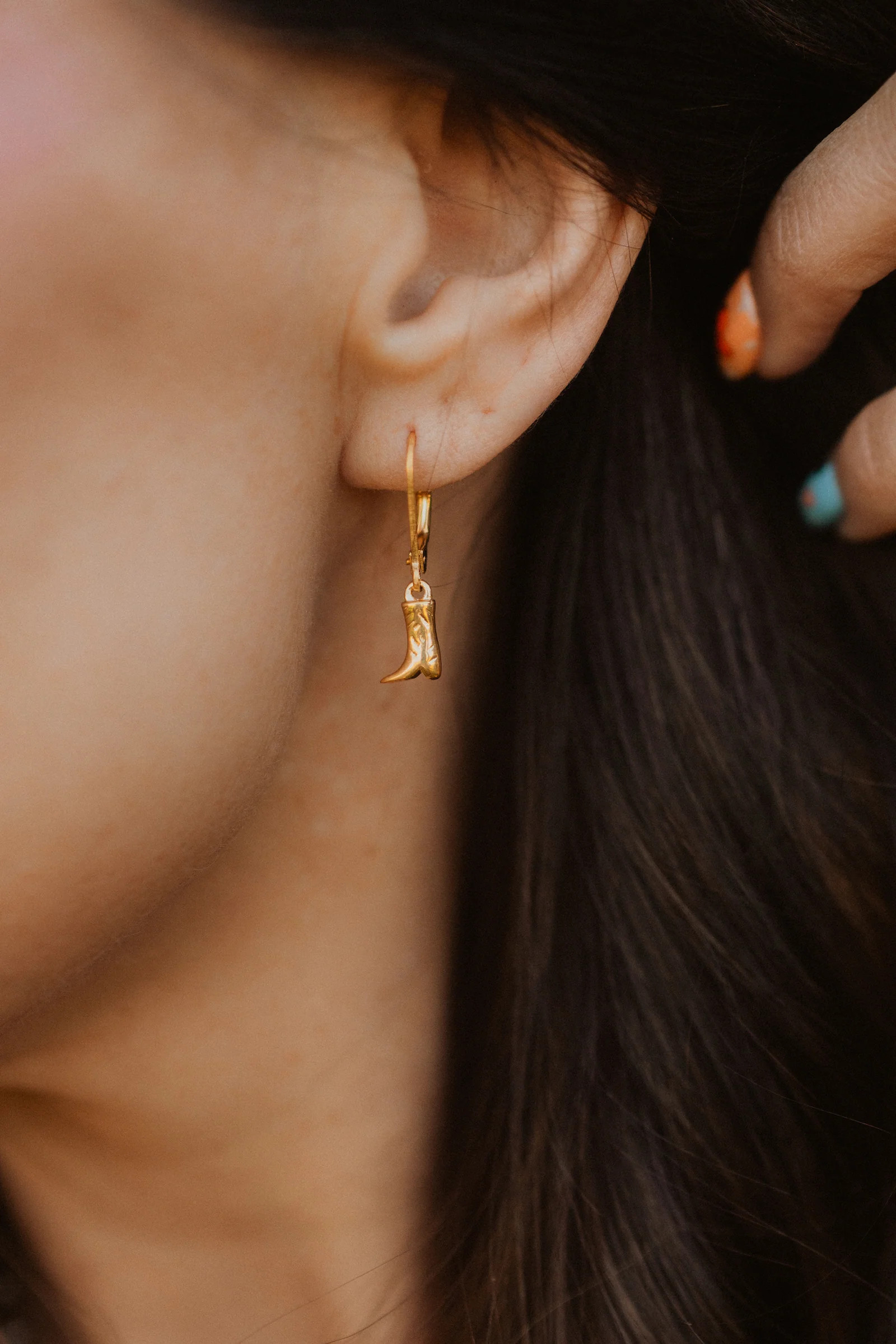 Golden Cowboy Boot Earrings | Goldie Lew Jewelry