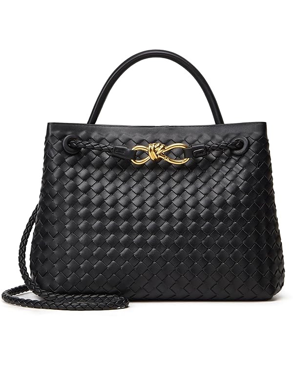 BOYATU Woven Tote Bag Womens Purse: Vegan Leather Shoulder Handbags - Fashion Summer Beach Tote B... | Amazon (US)