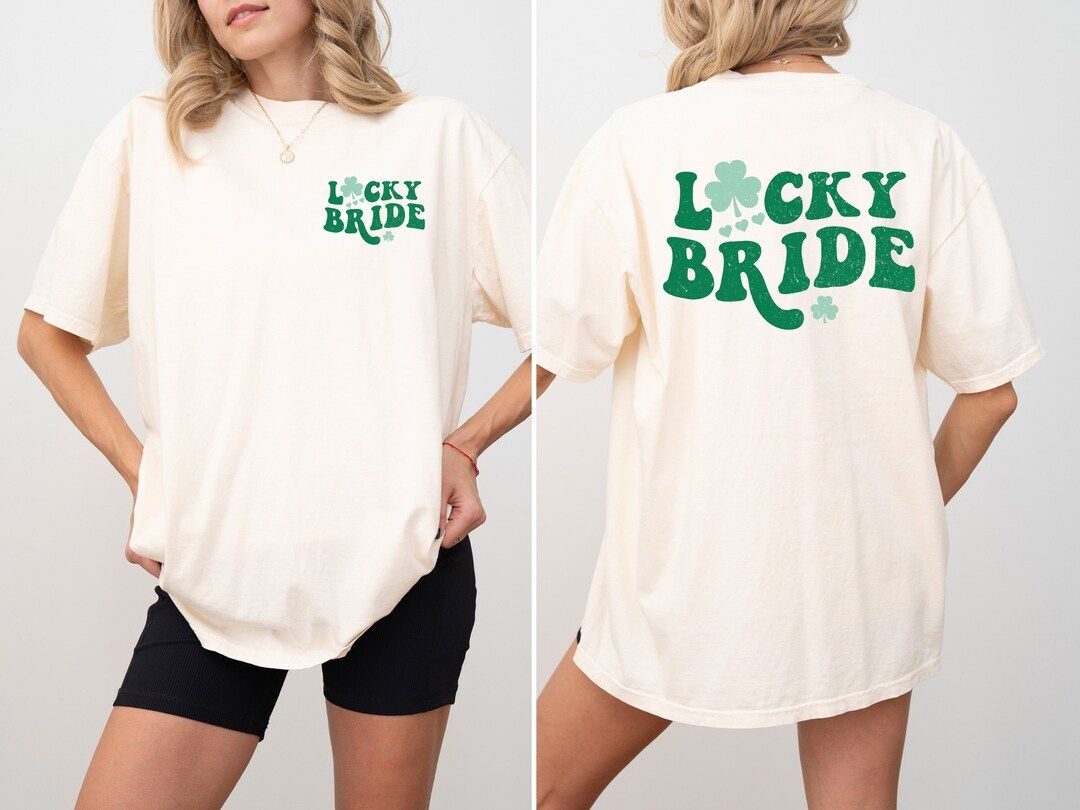 Lucky Bride Shirt, St Patricks Bridal Shower Shirt, Irish Bridal Shower Gift, Shamrock Bride Swea... | Etsy (US)