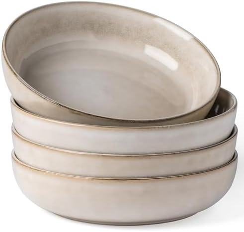 GBhome 8.75'' Large Ceramic Pasta Bowls, 38oz Stoneware Pasta Serving Bowls Set of 4 for Kitchen,... | Amazon (US)