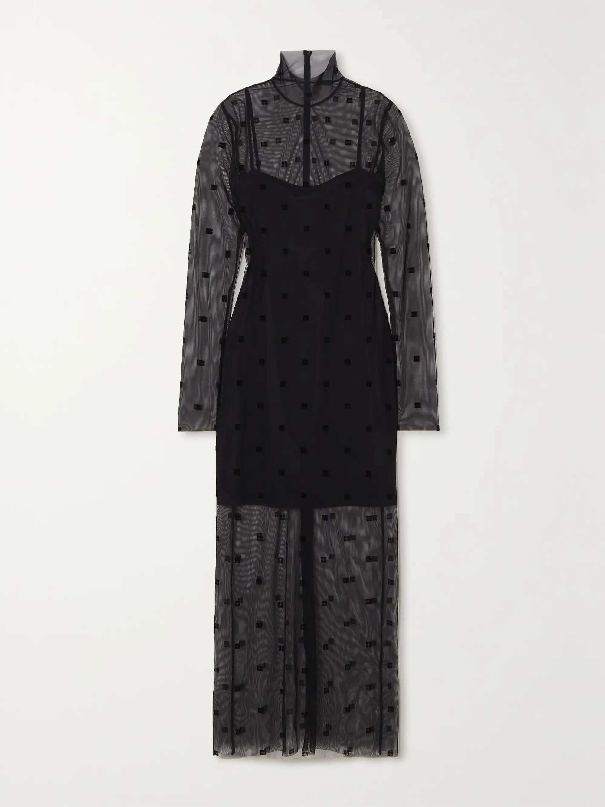 Flocked stretch-tulle maxi dress | NET-A-PORTER (US)