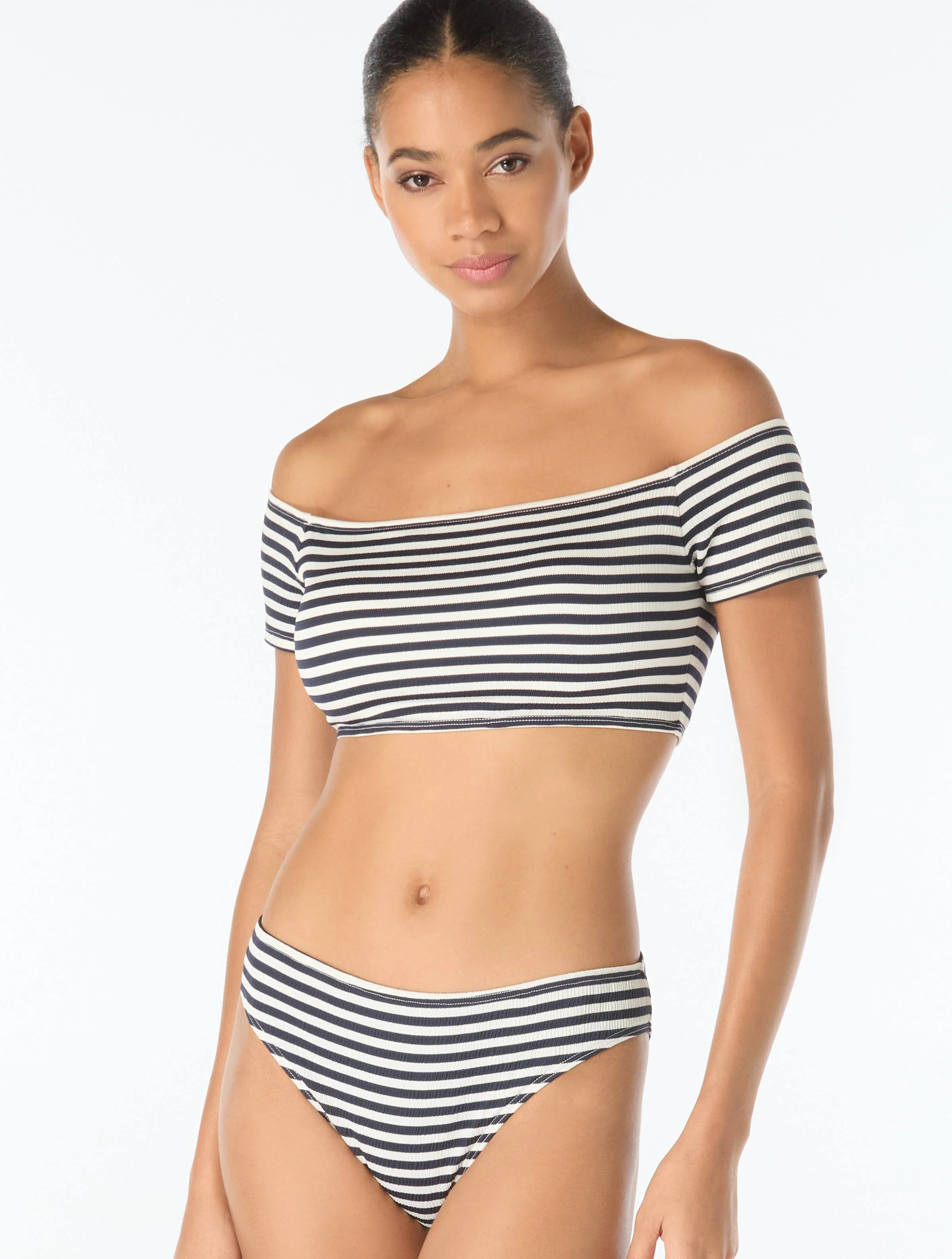 Michael Kors Off the Shoulder Textured Bandeau Bikini Top - St Tropez | Beach2Ocean