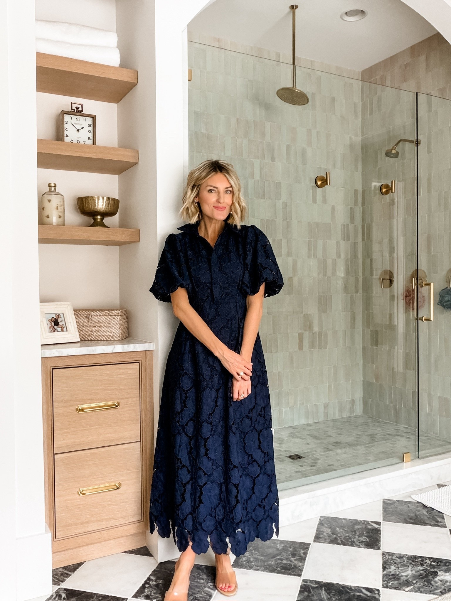 This navy eyelet dress is so classic! You could wear this for so many things - a spring daytime event, Easter, Mother’s Day, vacation, etc! Wearing an XS!

Loverly Grey, Tuckernuck, navy dress, spring event dress, midi dress, Easter dress, spring outfit 

#LTKSeasonal