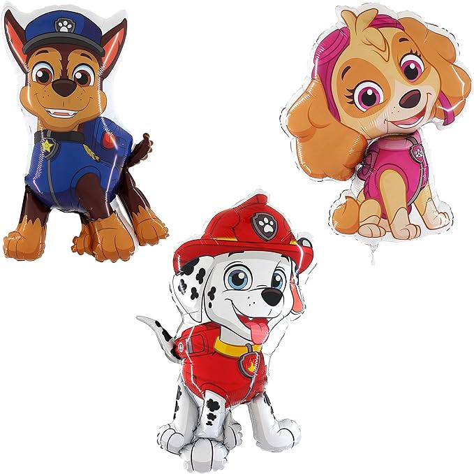 Toyland® Pack Of 3 Paw Patrol Foil Balloons - Marshall, Skye & Chase Character Foil Balloons - K... | Amazon (US)
