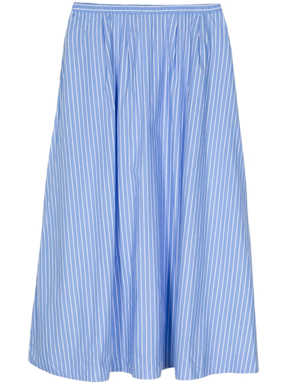 Faithfull The Brand Pinstripe Cotton Midi Skirt - Farfetch | Farfetch Global
