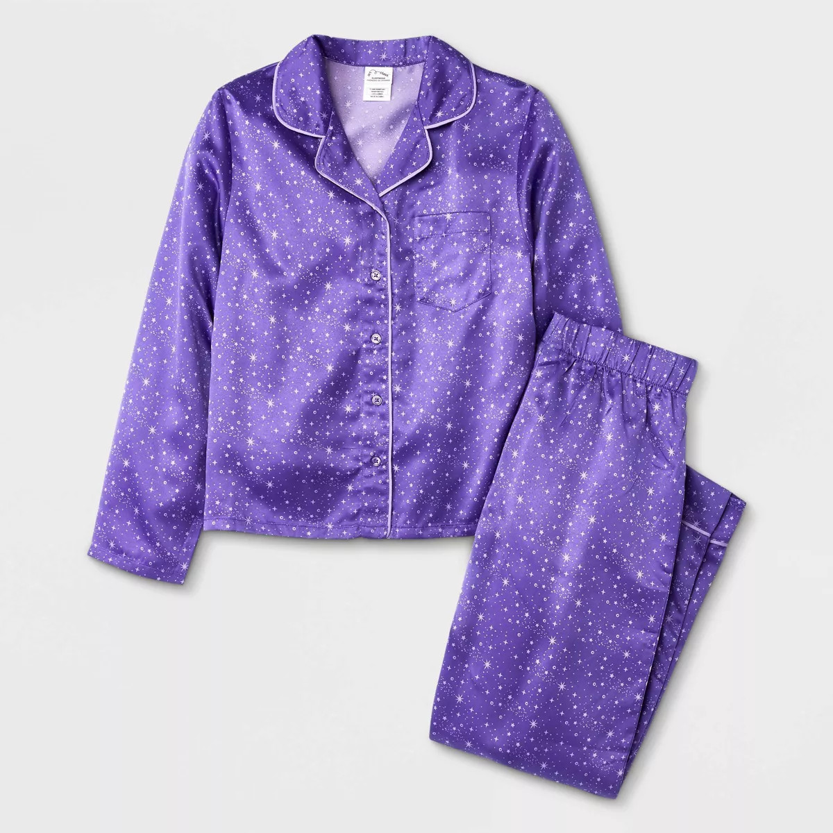 Girls' 2pc Satin Long Sleeve Coat Pajama Set - art class™ | Target