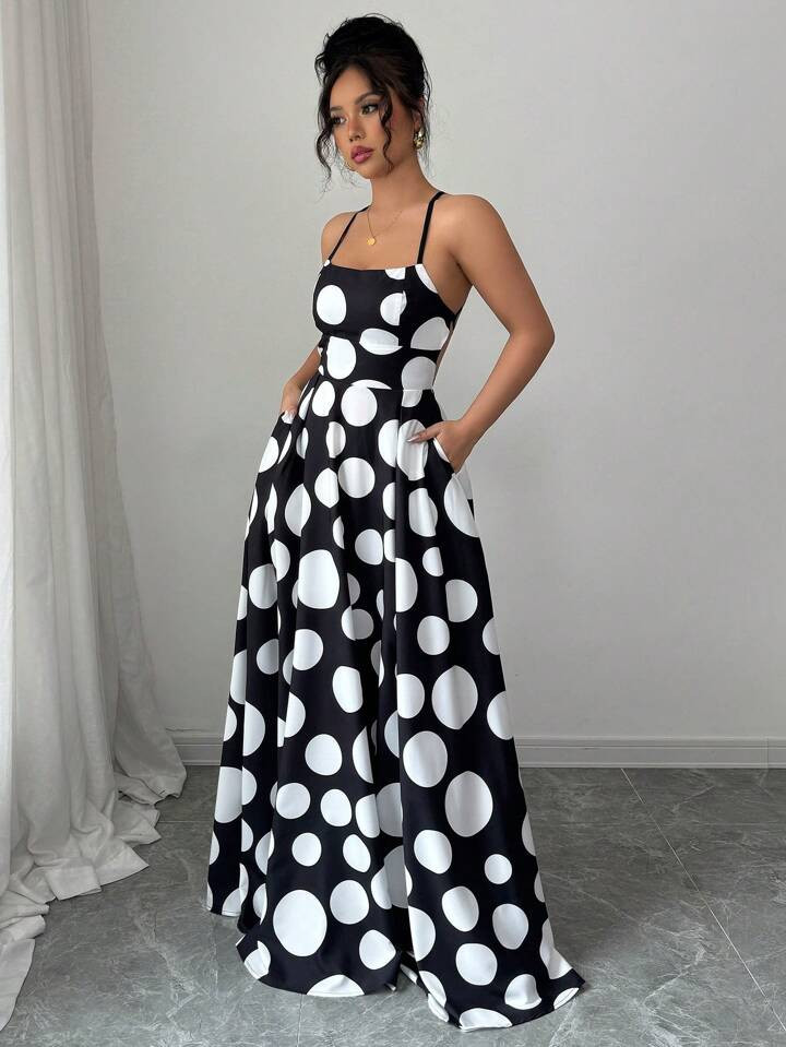  Polka Dot Print Dress | SHEIN