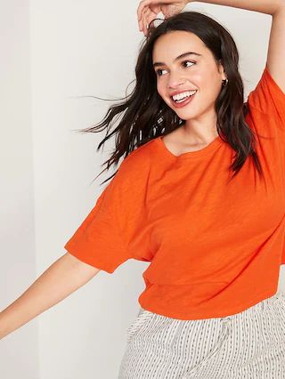 Loose Short-Sleeve Crop T-Shirt for Women | Old Navy (US)