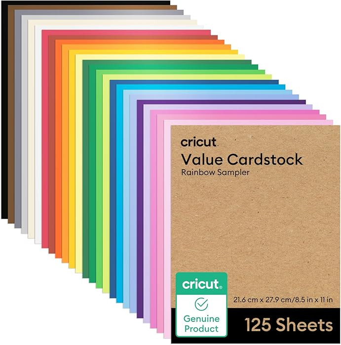 Cricut Value Cardstock Paper, Rainbow Sampler - 125 sheets (8.5" x 11") - Compatible with Joy Xtr... | Amazon (US)