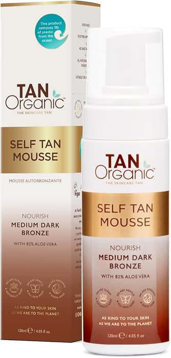 TanOrganic Self Tanning Mousse 120ml | Natural Organic Fake Tan for Face & Body | Vegan Streak-Fr... | Amazon (US)