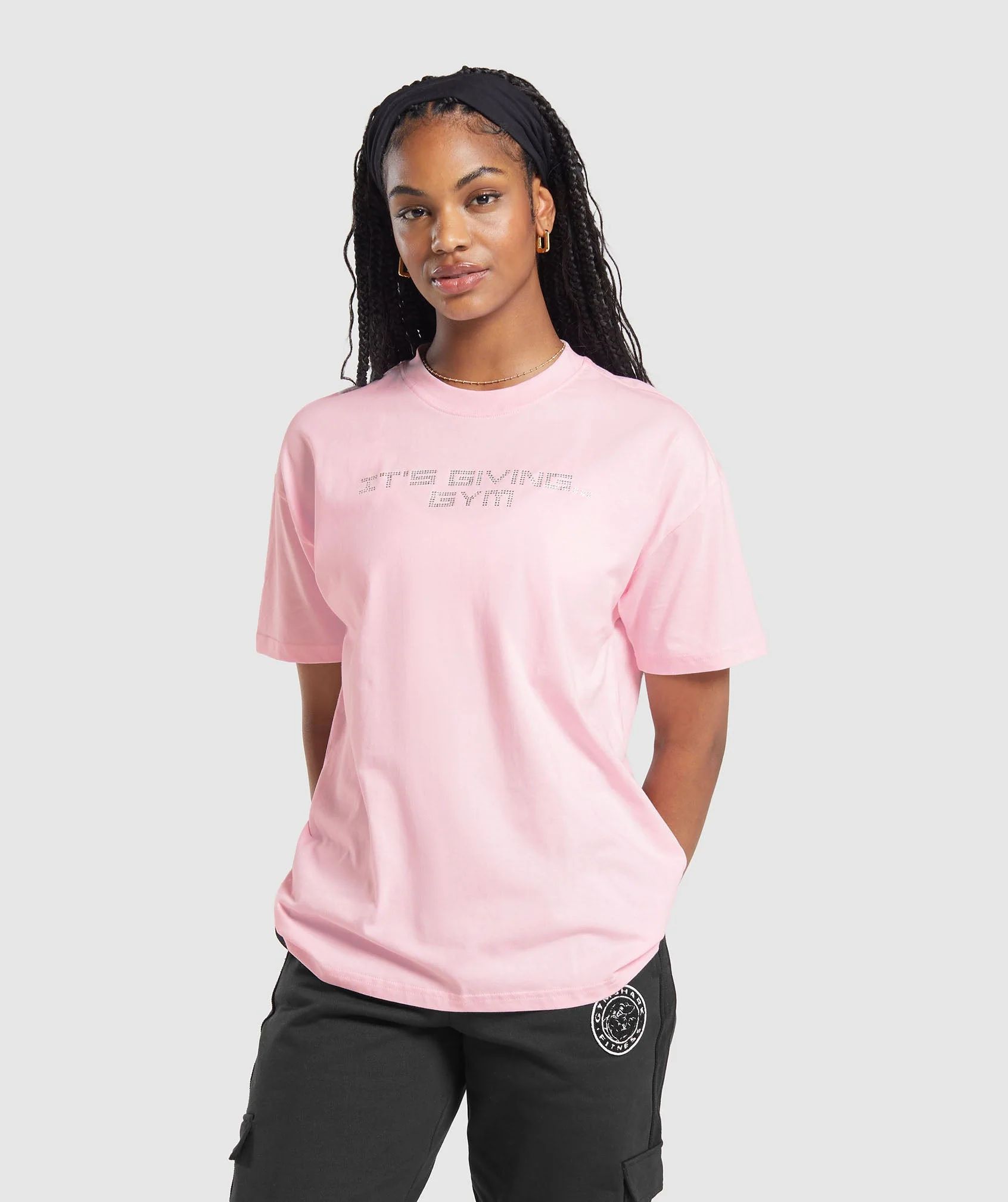 Gymshark Its Giving Gym Oversized T-Shirt - Dolly Pink | Gymshark CA