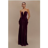 Paige Strapless Velvet Maxi Dress - Plum I MESHKI I Size L | MESHKI US