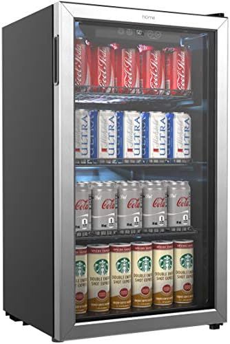 hOmeLabs Beverage Refrigerator and Cooler - 120 Can Mini Fridge with Glass Door for Soda Beer or ... | Amazon (US)