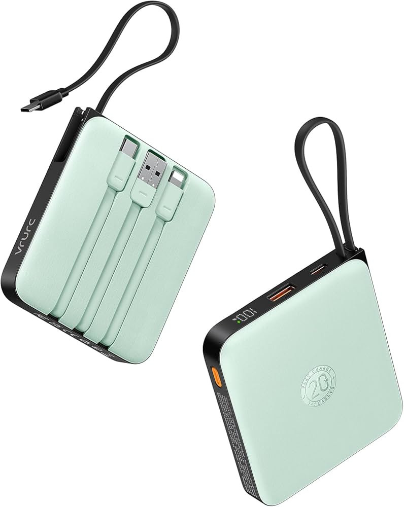 VRURC Portable Charger with Built-in Cable, Fast Charging Power Bank 10000mAh, LED Display, 22.5W... | Amazon (US)