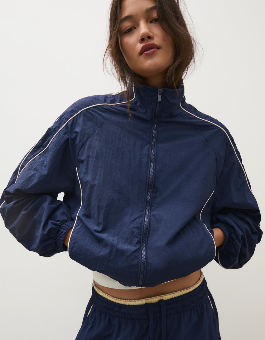 Lightweight contrast jacket - Women | Bershka UK